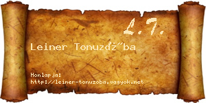 Leiner Tonuzóba névjegykártya